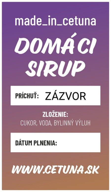 DOMÁCI SIRUP - ZÁZVOROVÝ